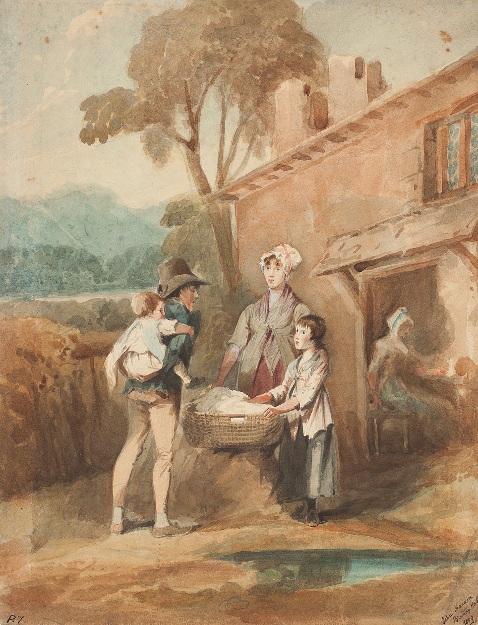 Pranie, 1809 (wc na papierze) autorstwa John Harden