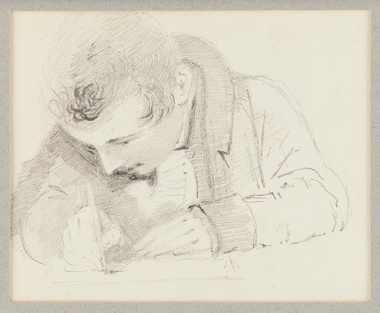 Mężczyzna piszący, 1825 autorstwa John Harden