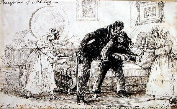 Procesja Nogi (pióro i atrament na papierze) autorstwa John Harden