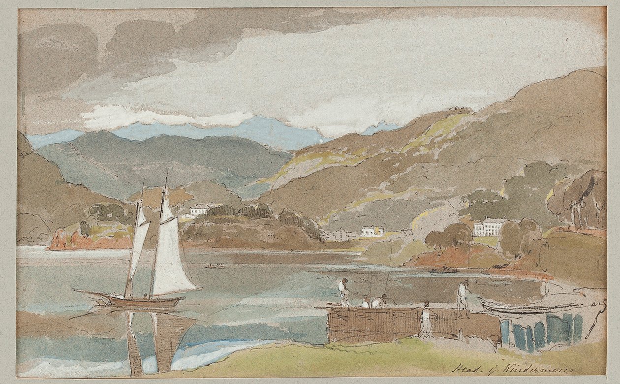 Żegluga na Windermere, 1810 (wc na papierze) autorstwa John Harden