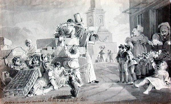 Niektórzy artyści irytujący są zobowiązani (pióro i atrament oraz pranie na papierze) autorstwa John Harden