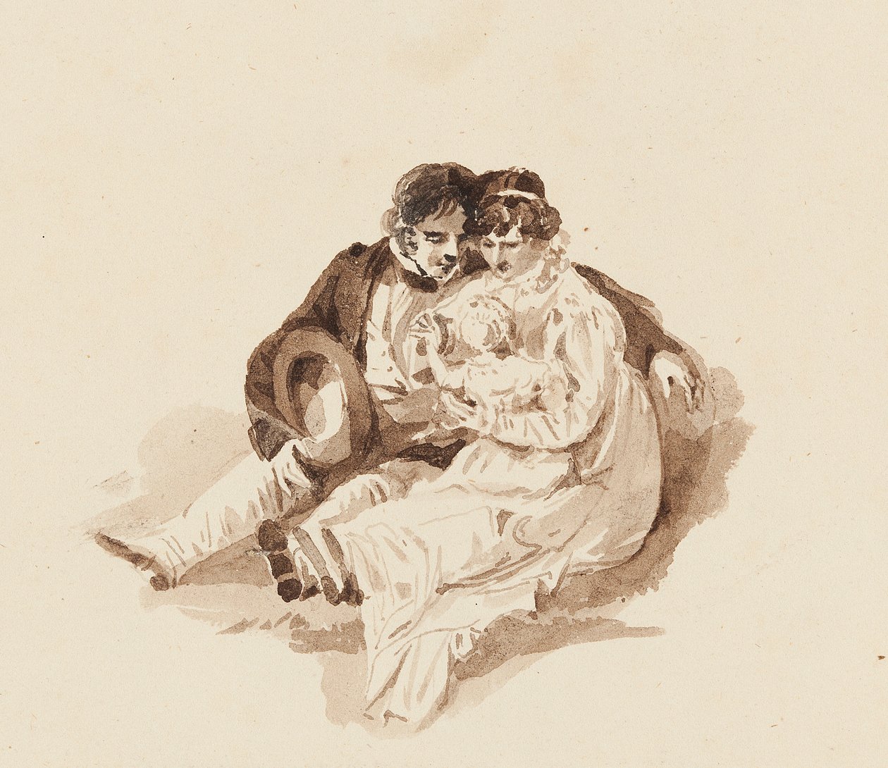 Tom & Christine z dzieckiem (wc na papierze) autorstwa John Harden