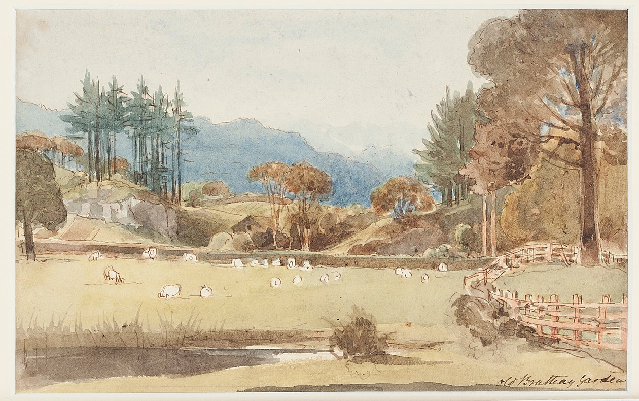 Widok na Langdale, Kraina Jezior, Cumbria, 1831 (wc na papierze) autorstwa John Harden