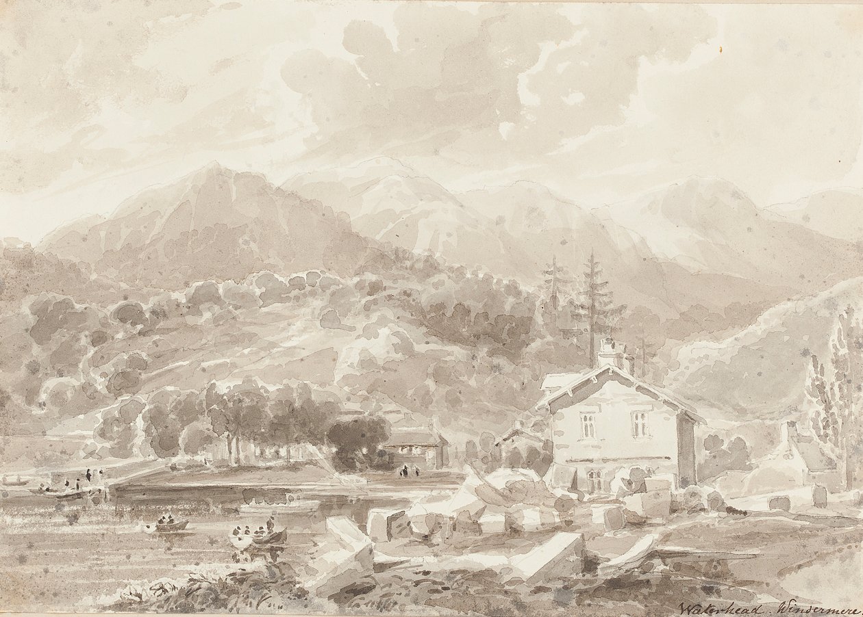 Waterhead, jezioro Windermere (wc na papierze) autorstwa John Harden