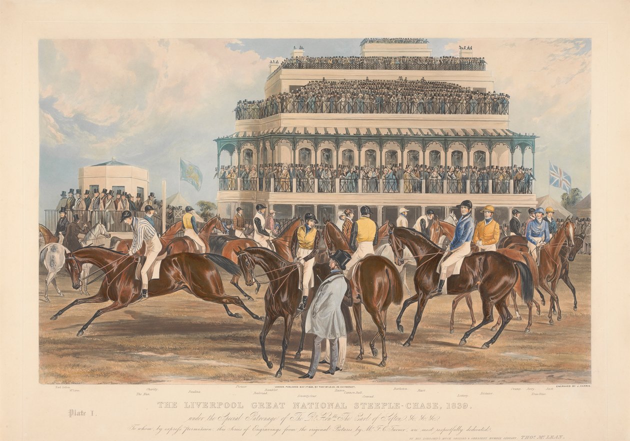 Jeden z czterech zestawów: The Liverpool Great National Steeple-Chase autorstwa John Harris