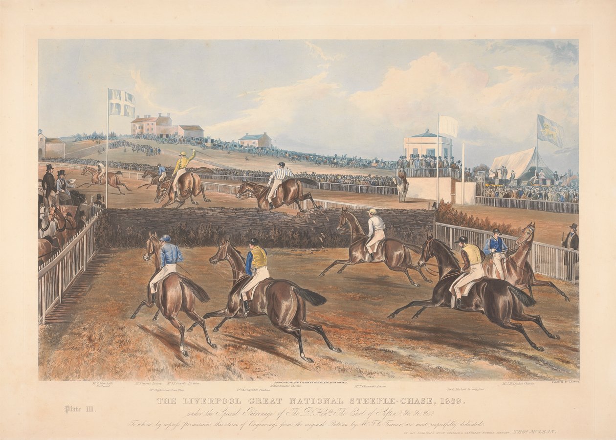 Jeden z czterech zestawów: The Liverpool Great National Steeple-Chase autorstwa John Harris
