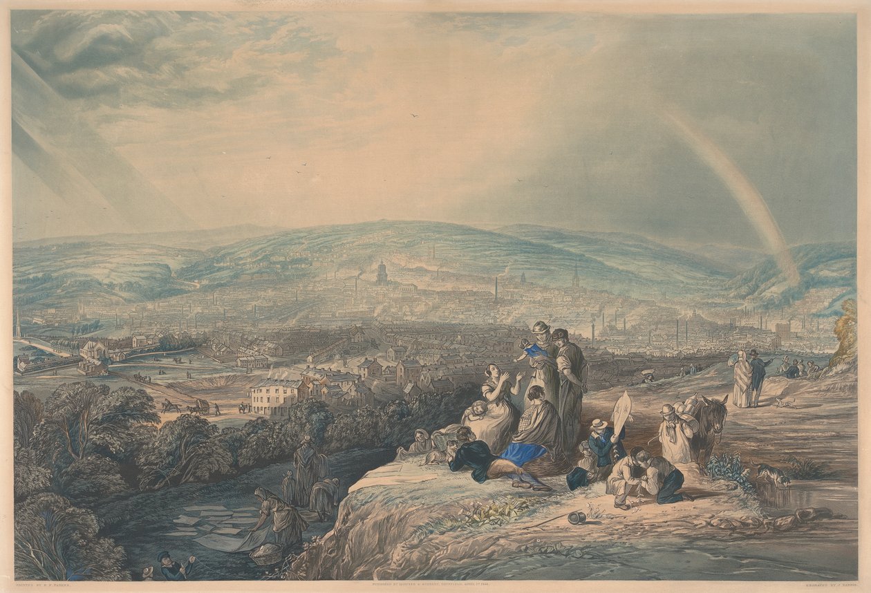 Panoramiczny widok na Sheffield autorstwa John Harris