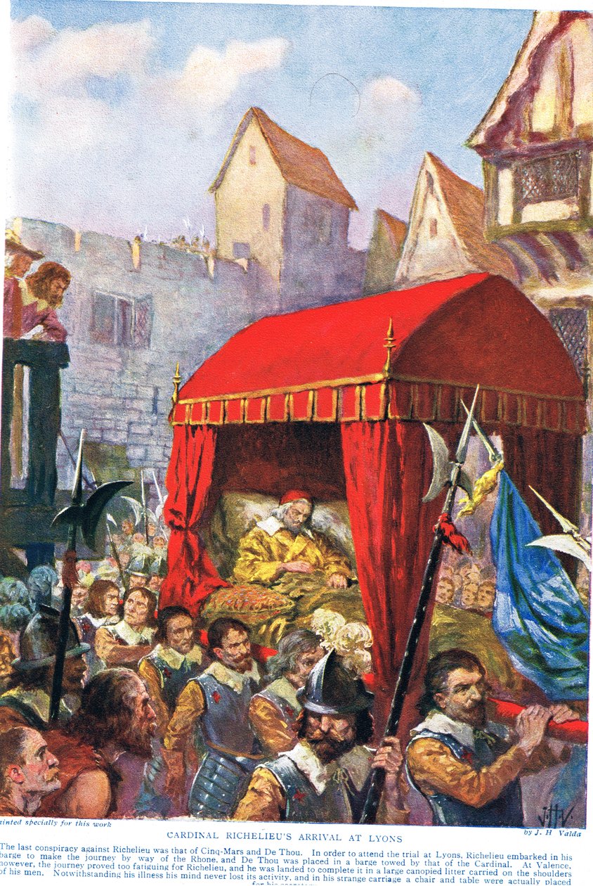 Przybycie kardynała Richelieu do Lyonu, ilustracja z „Historia Narodów Hutchinsona” autorstwa John Harris Valda
