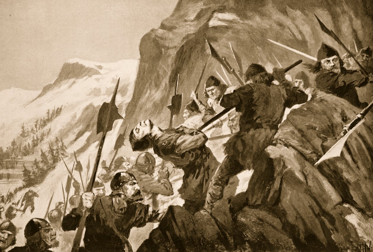 Bitwa pod Morgarten, 1315 autorstwa John Harris Valda