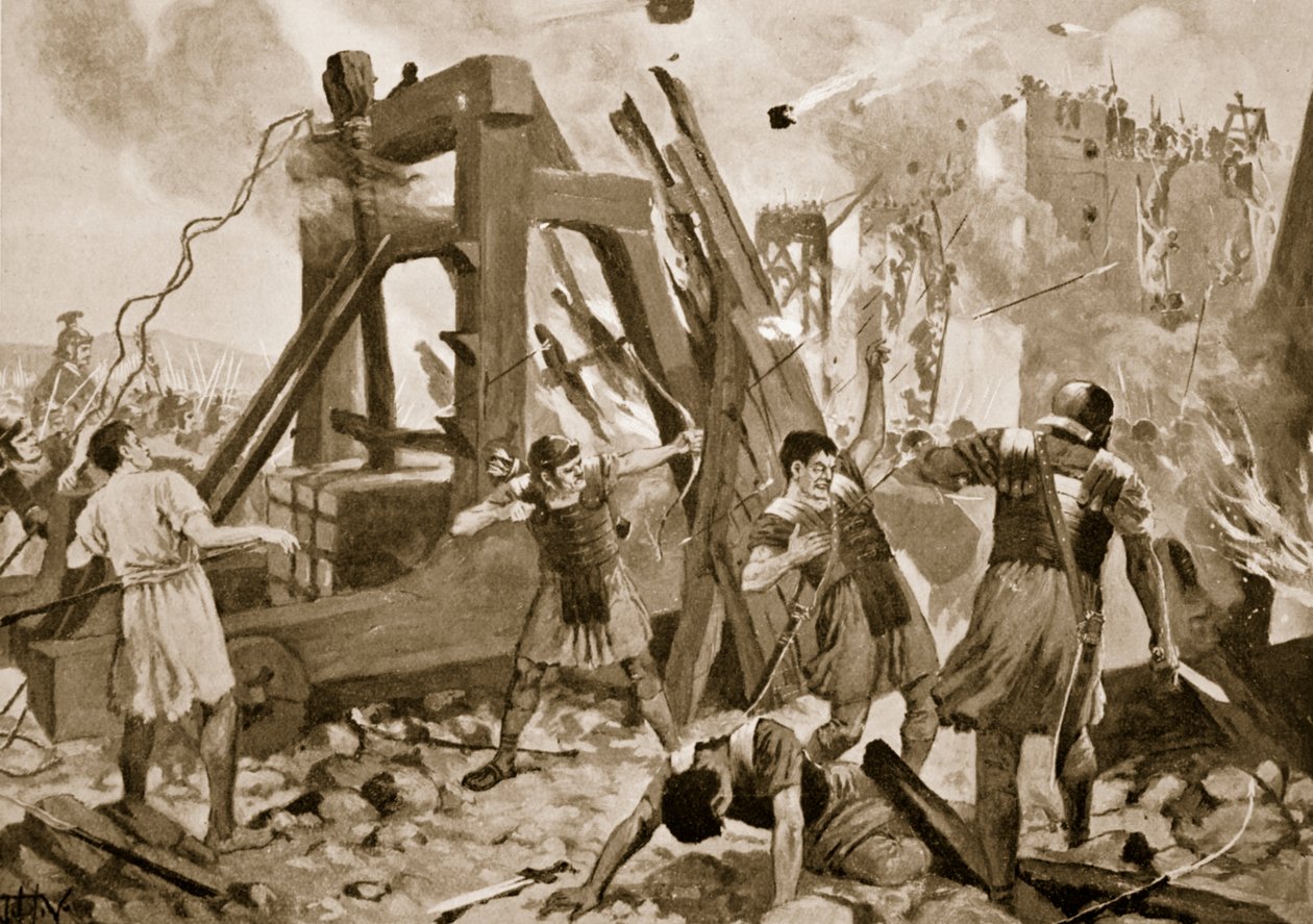 Oblężenie Akwilei, 238 ne, ilustracja z „Historia Narodów Hutchinsona”, 1915 autorstwa John Harris Valda