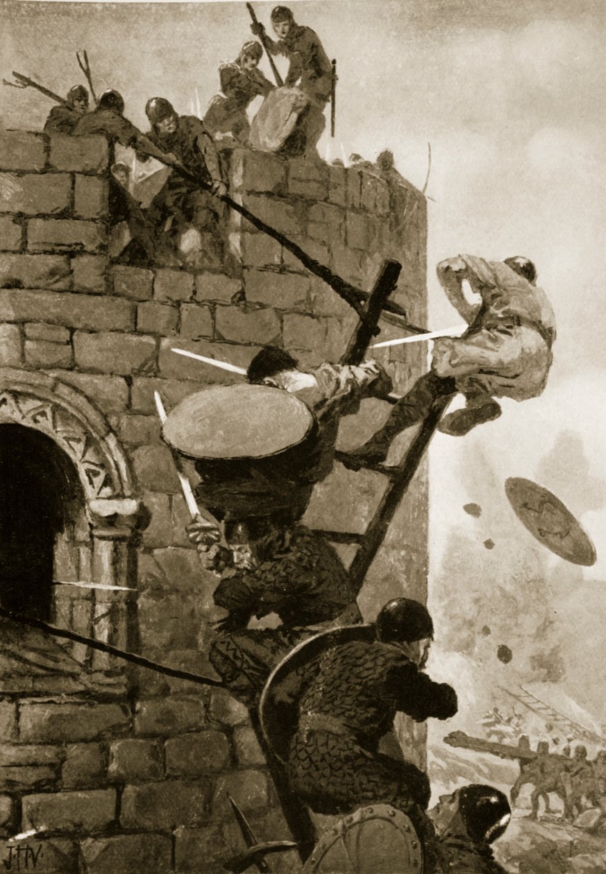 Oblężenie zamku Carmarthen autorstwa John Harris Valda