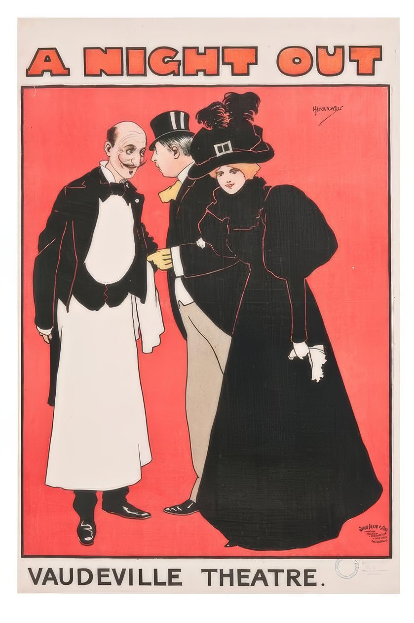 "Nocne wyjście. Teatr Wodewil" / J. Hassall / Plakat, 1897 autorstwa John Hassall