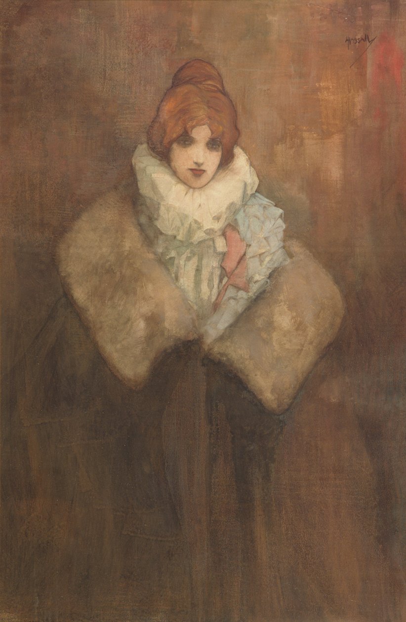 Dama Edwardiańska, ok. 1910 (akwarela na papierze) autorstwa John Hassall