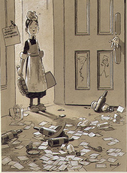 Notatki miejskie, wyniki firmy (pióro i atrament, akwarela) autorstwa John Hassall