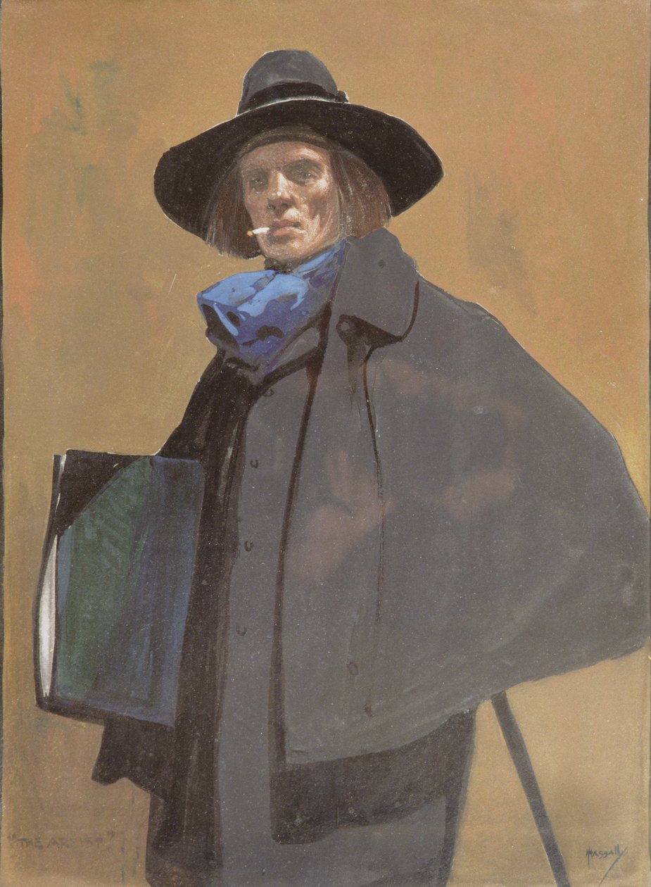 Portret artysty, ok. 1910 (akwarela na papierze) autorstwa John Hassall