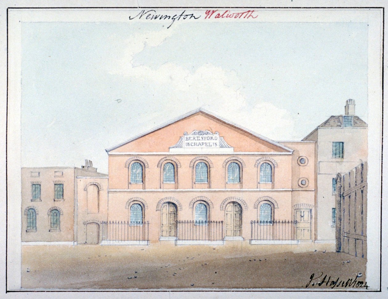 Kaplica Beresford, Beresford Street, Southwark, Londyn, 1824 autorstwa John Hassell