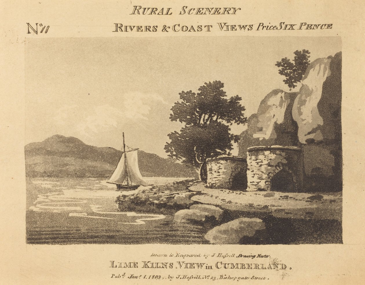 Piece wapienne, widok w Cumberland autorstwa John Hassell