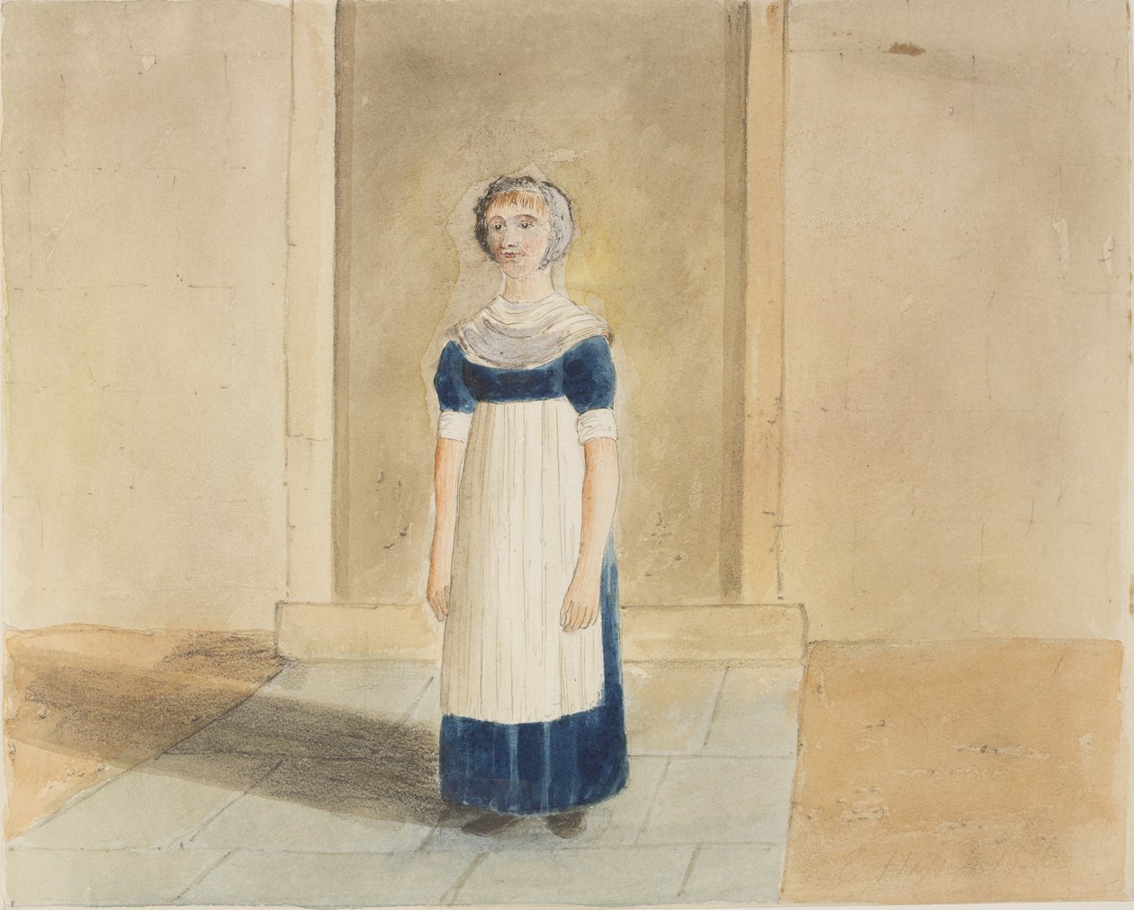 Portret uczennicy z St Georges Charity School for Girls, King Street, Southwark, obecnie Newcomen Street, 1826 (wc na papierze) autorstwa John Hassell