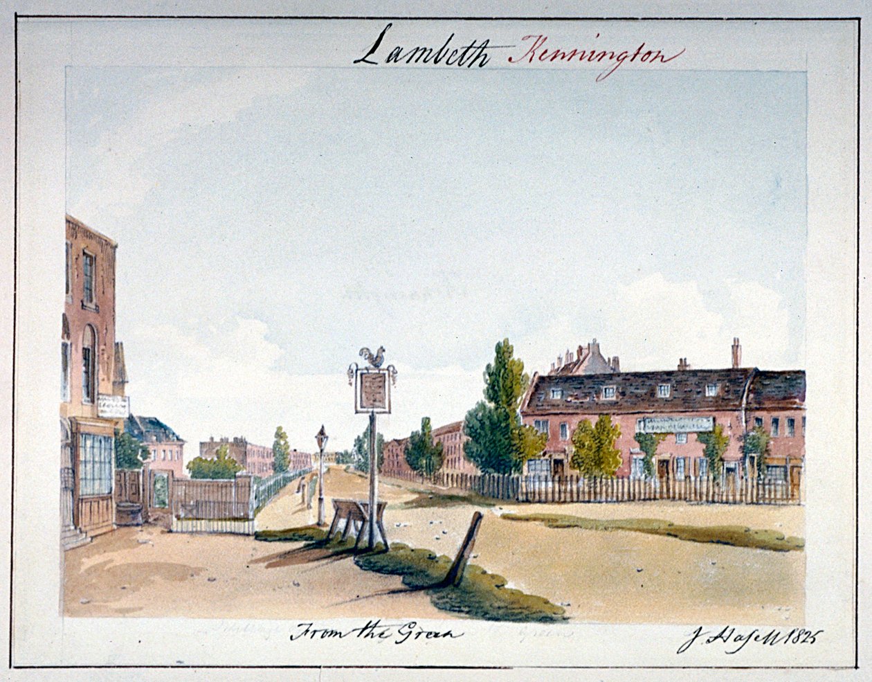 Widok Kennington, Lambeth, Londyn, 1825 autorstwa John Hassell