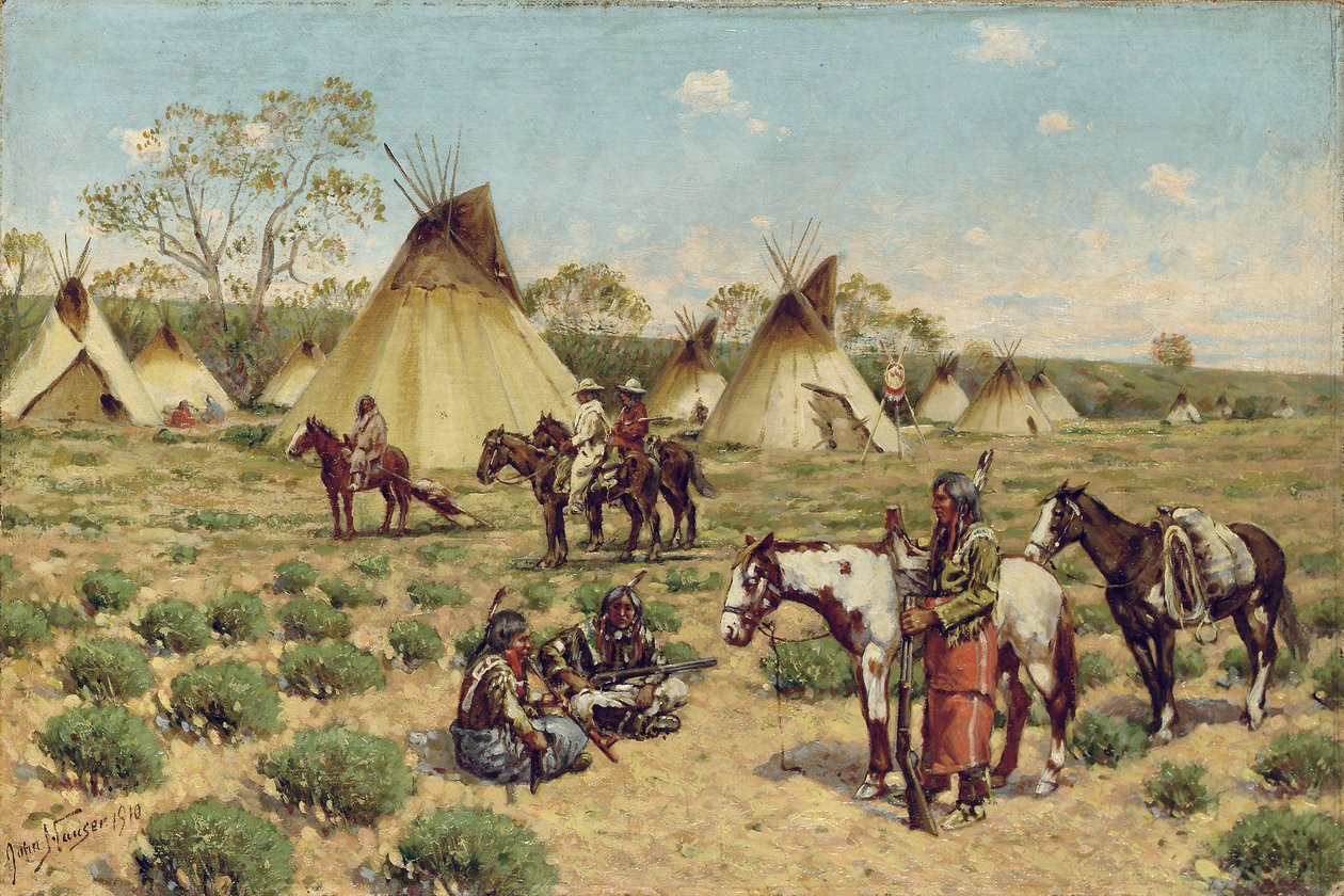 Obóz Siuksów, Jeżozwierz, 1910 autorstwa John Hauser
