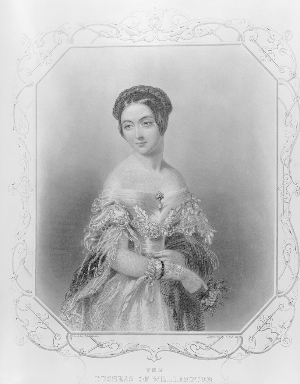 Elizabeth Wellesley, księżna Wellington, grawerowane przez Williama i Francisa Holl autorstwa John Hayter