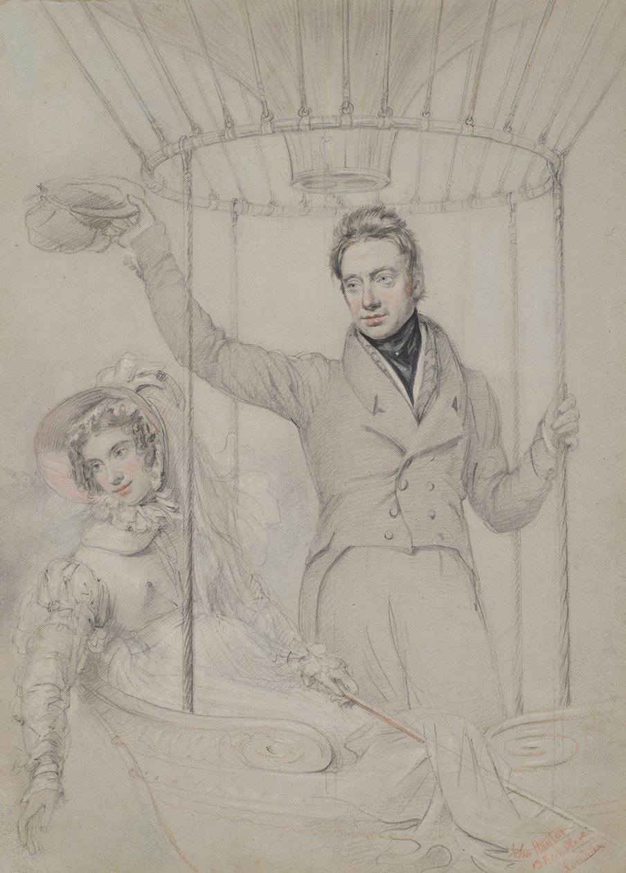 George Graham i jego żona Margaret podczas lotu balonem, Londyn, 1823 r autorstwa John Hayter
