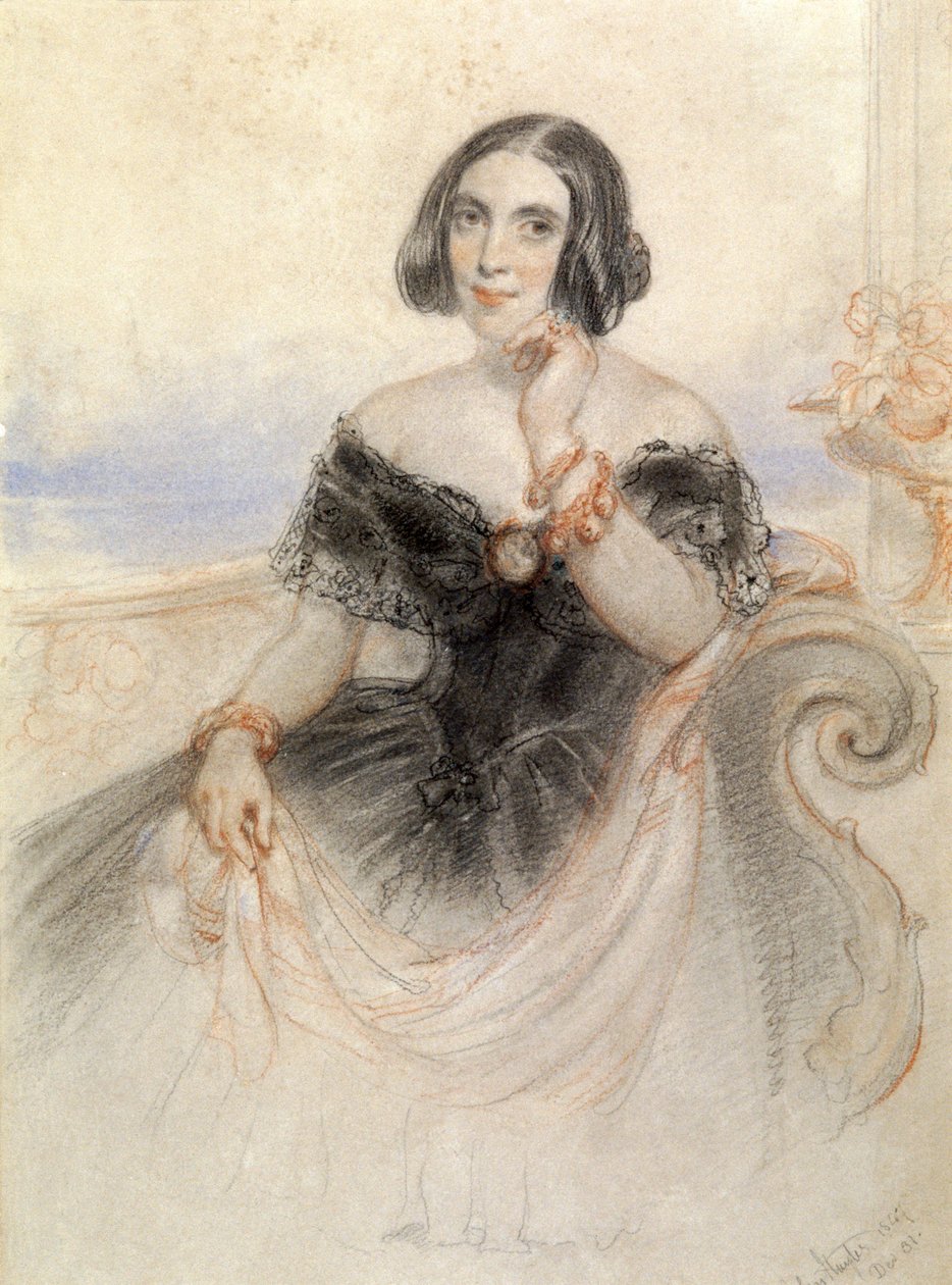 Dama w czarnej sukni, 1847 autorstwa John Hayter