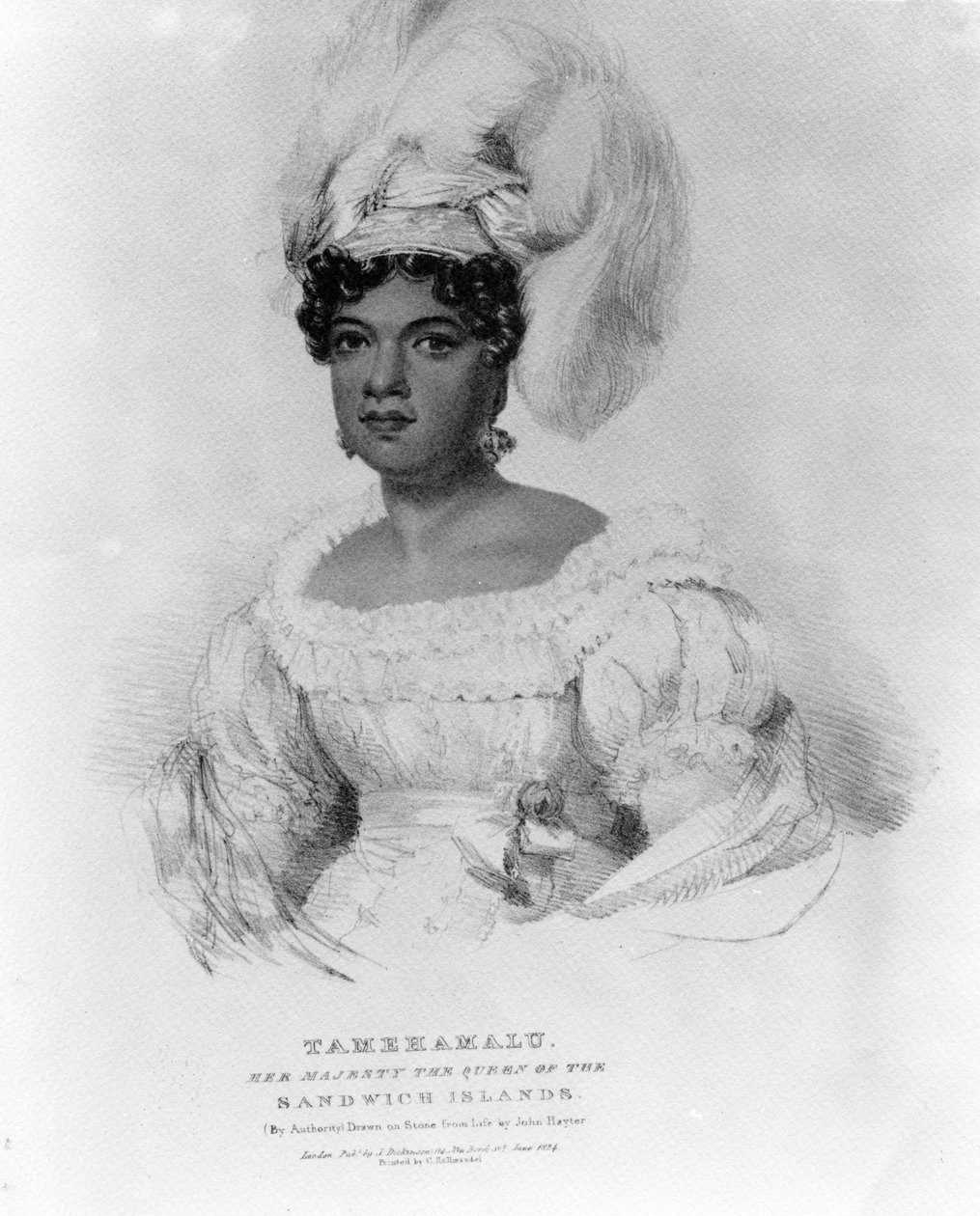 Tamehamalu, Jej Wysokość Królowa Wysp Sandwich, 1824 autorstwa John Hayter