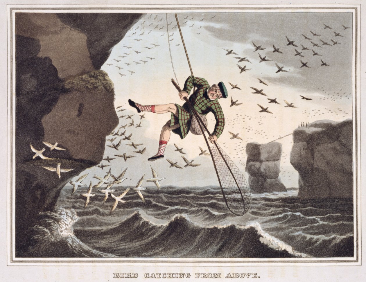 Bird Catching from Above, grawerowane przez Matthew Dubourga (fl.1785-1820), wydane przez Edwarda Orme, 1813 autorstwa John Heaviside Clark