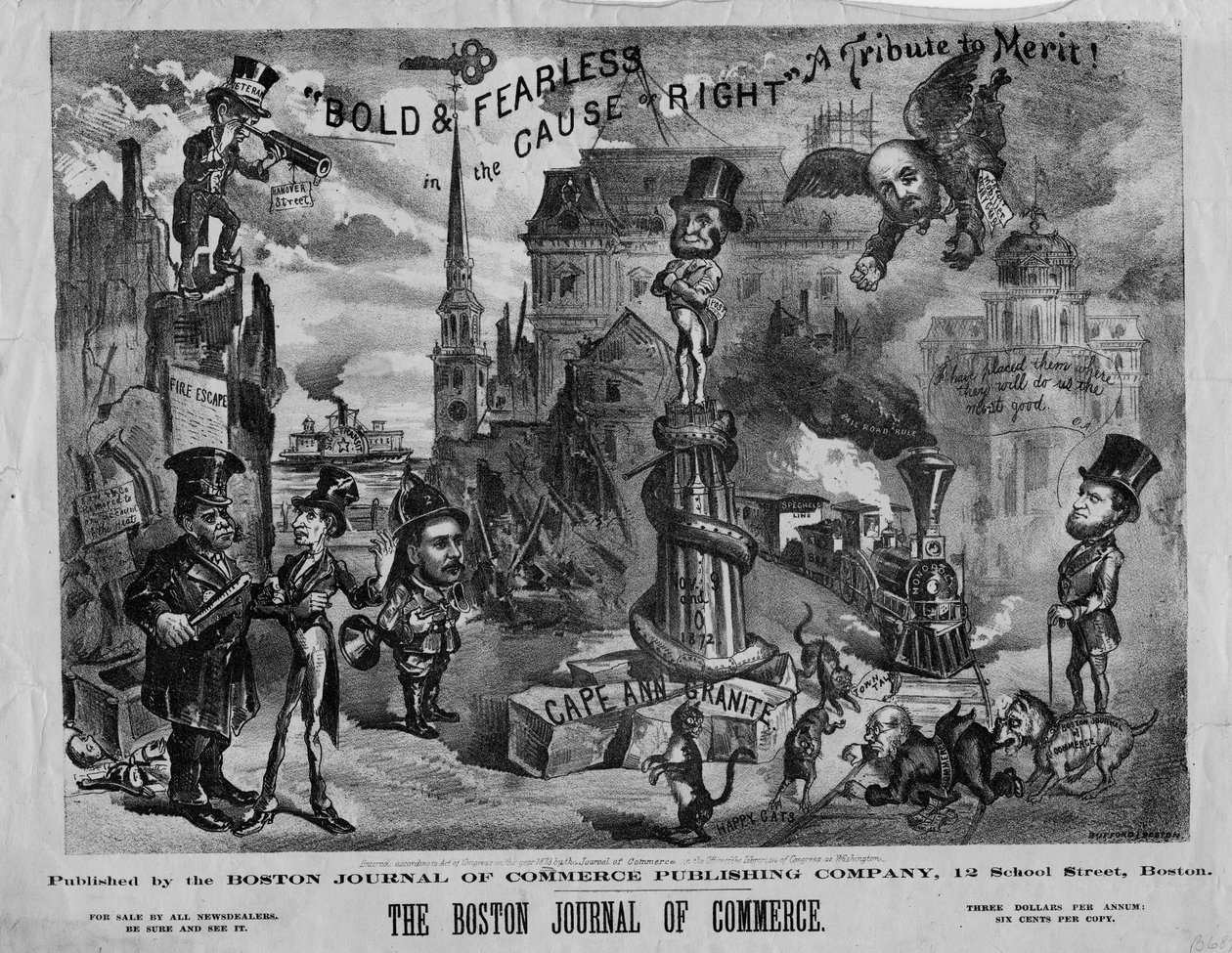 Odważni i nieustraszeni w obronie prawa: hołd dla zasług!, opublikowany przez Boston Journal of Commerce, 1873 autorstwa John Henry Bufford