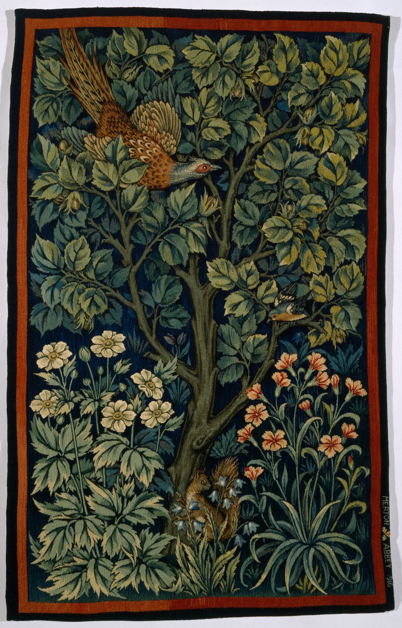 Bażant kogut, wyprodukowany przez Morris & Co. 1916 autorstwa John Henry Dearle