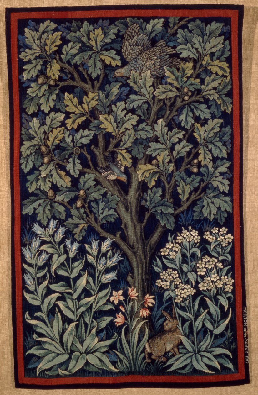 Bażant kurzy, wykonany przez Morris & Co. 1917 (gobelin) autorstwa John Henry Dearle