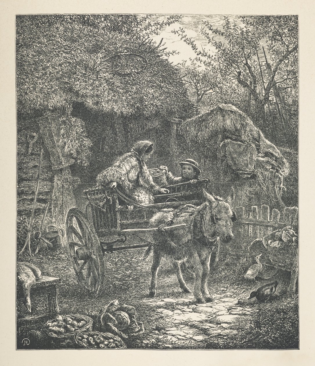 Tablica 24. Ładowanie wózka, z „Nature Pictures”, Seria trzydziestu oryginalnych ilustracji narysowanych na drewnie przez J. H. Della i rytowanych przez R. Patersona, Johna Henry’ego Della autorstwa John Henry Dell