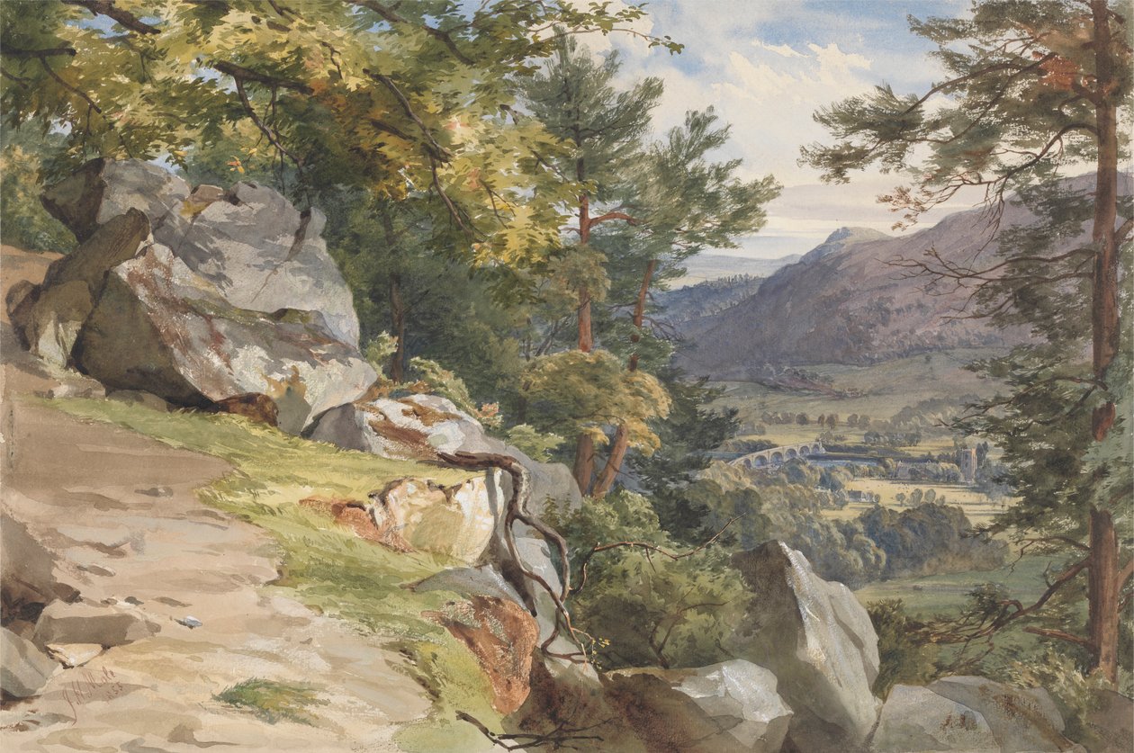 Vista de Craig-y-Barns, Dunkeld, parecendo Southpolish autorstwa John Henry Mole