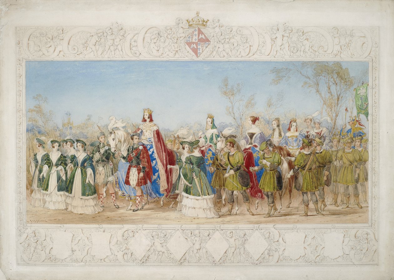 Jane Georgiana, Lady Seymour, królowa piękności ołówek i toaleta na papierze autorstwa John Henry Nixon