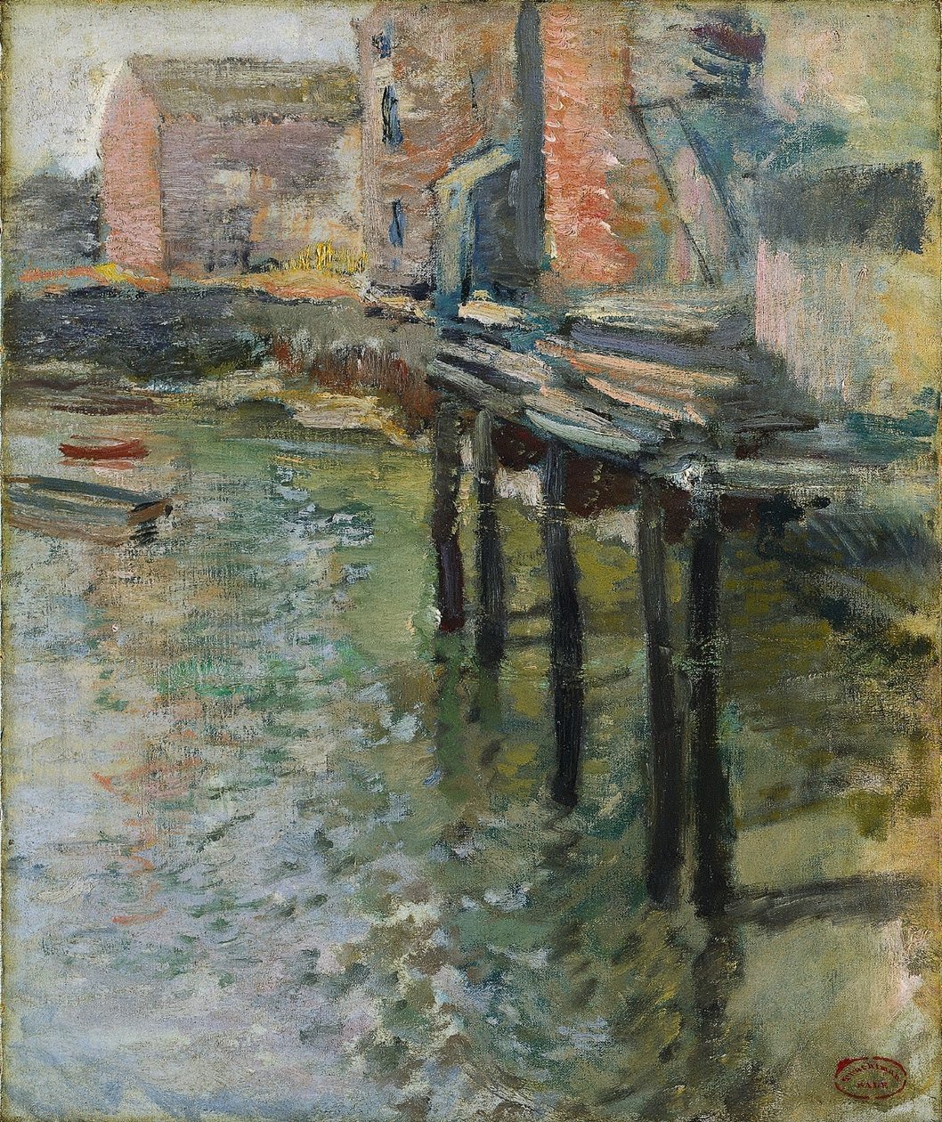 Deserted Wharf Stary młyn w Cos Cob, c.1900-1902. autorstwa John Henry Twachtman