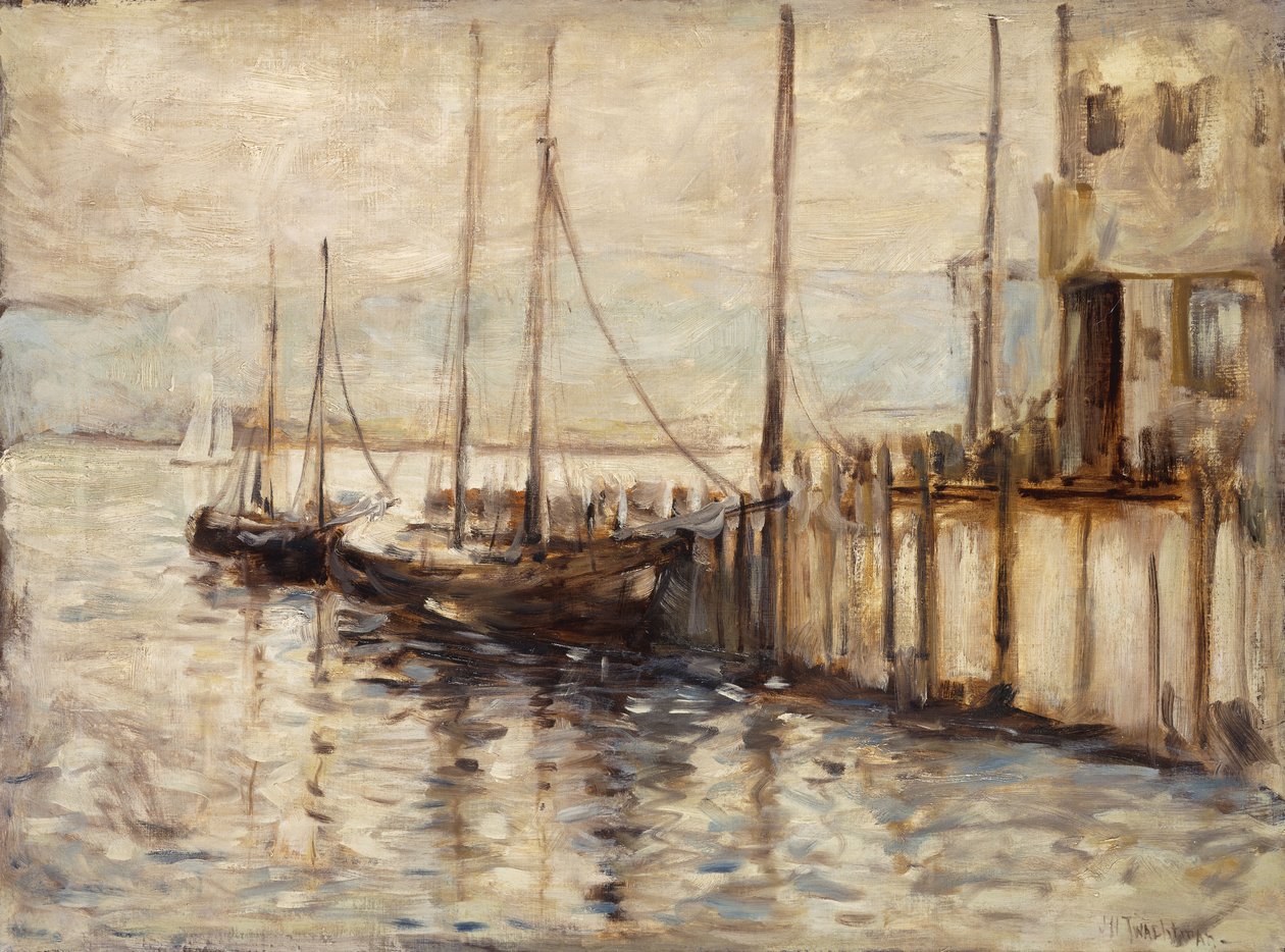 Łódź rybacka w porcie, autorstwa John Henry Twachtman