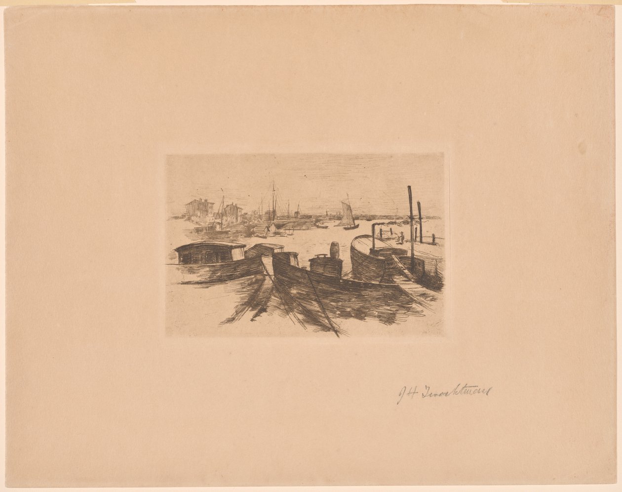 Port z barkami autorstwa John Henry Twachtman