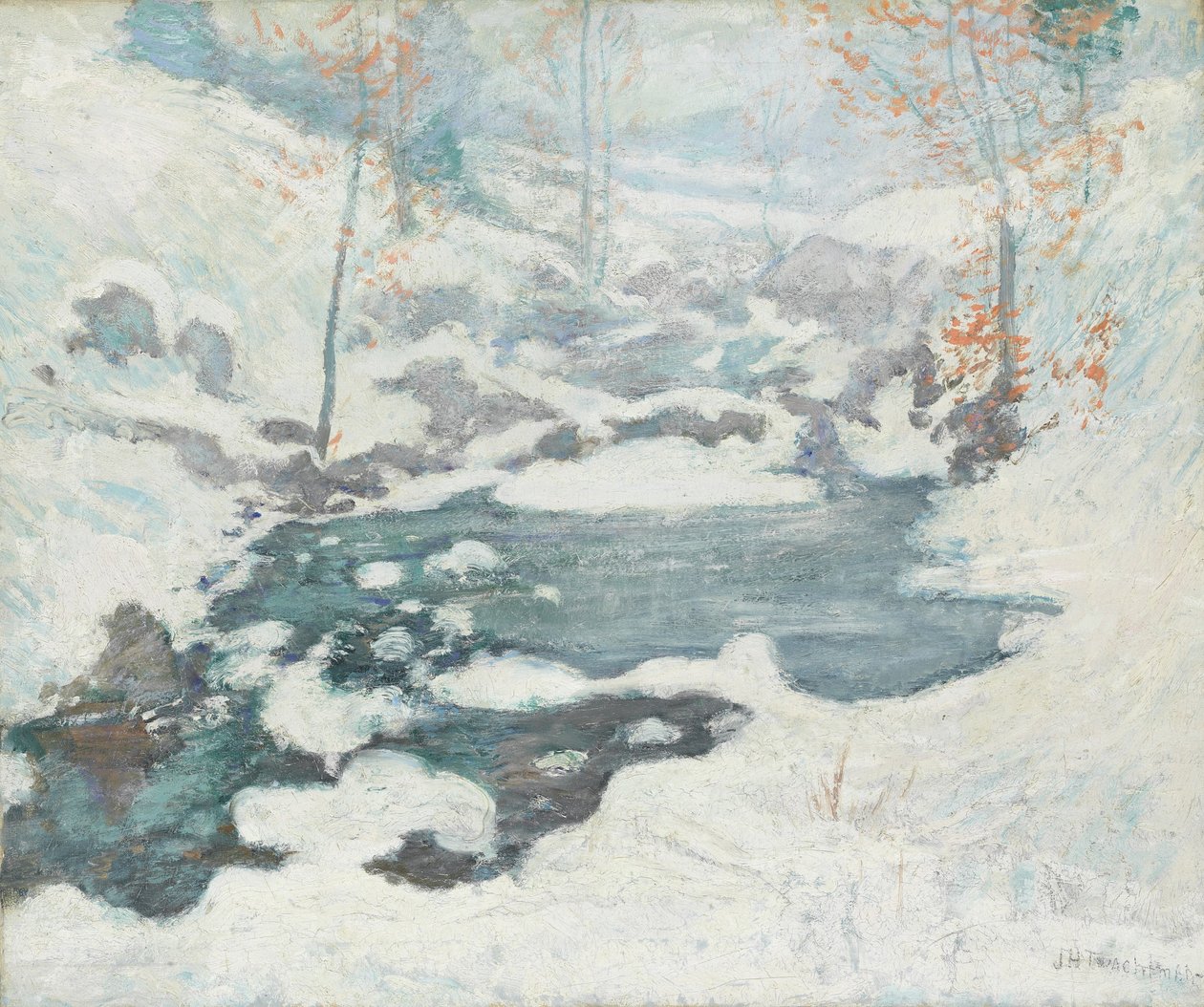 Wiązany w lodzie, ok.1889 autorstwa John Henry Twachtman