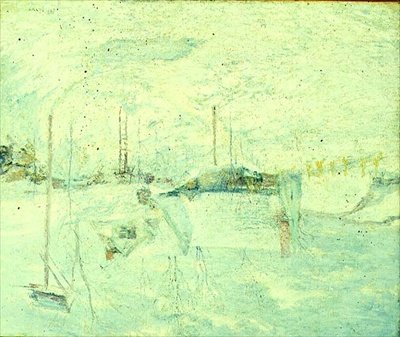 Ostatni dotyk słońca (olej na płótnie) autorstwa John Henry Twachtman