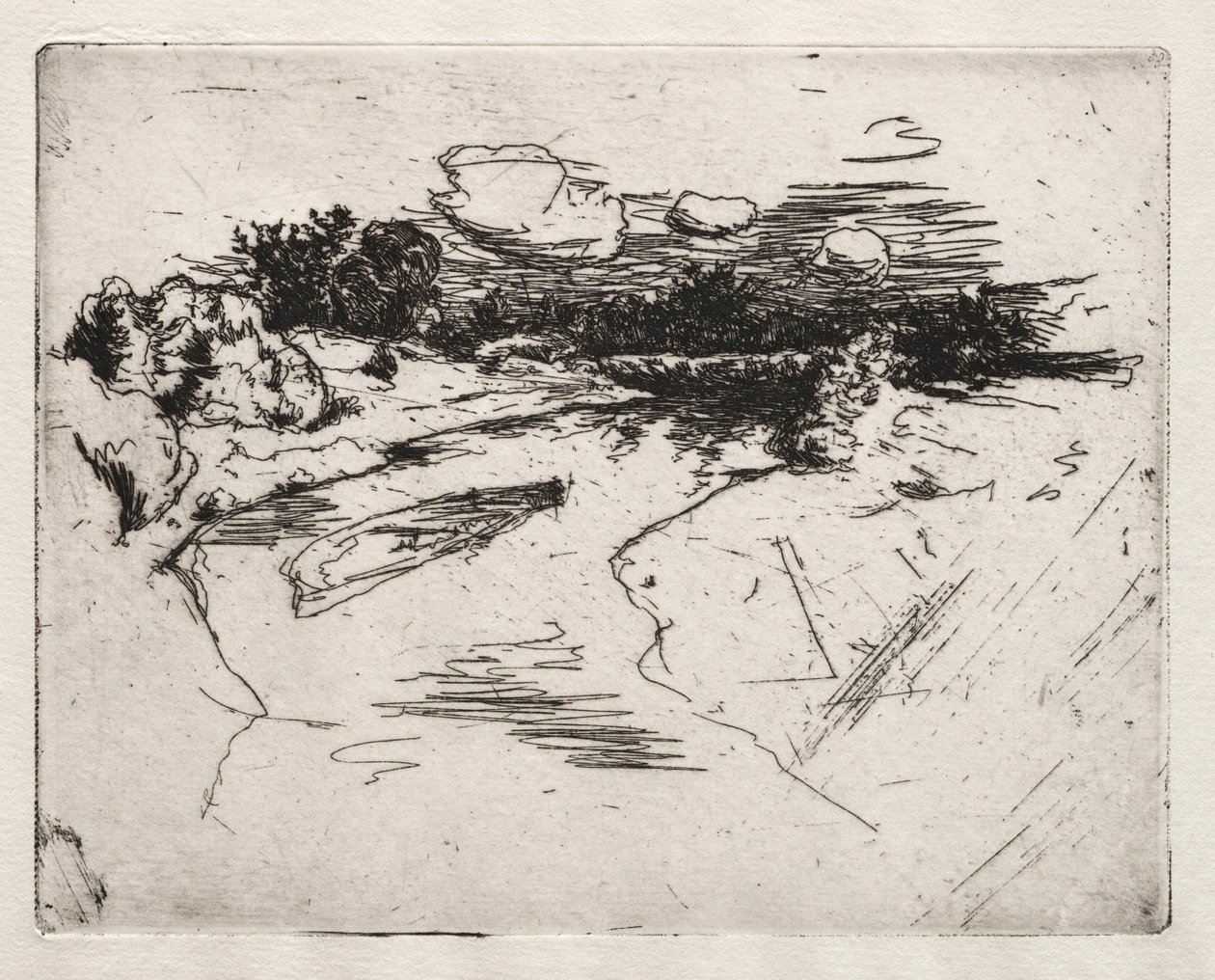 Miami River, niedaleko Cincinnati, Ohio. autorstwa John Henry Twachtman