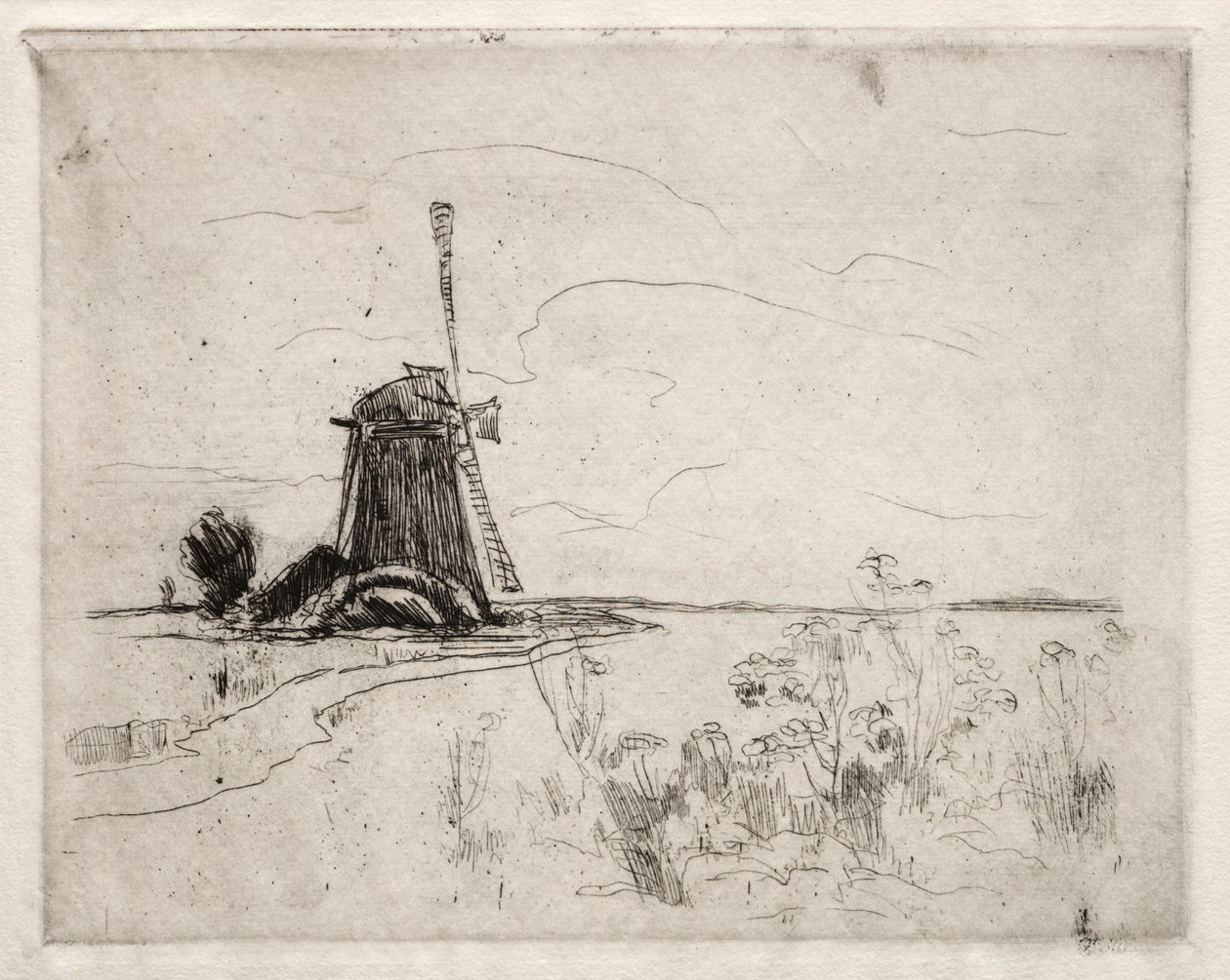 Młyn i chwasty, Holandia autorstwa John Henry Twachtman