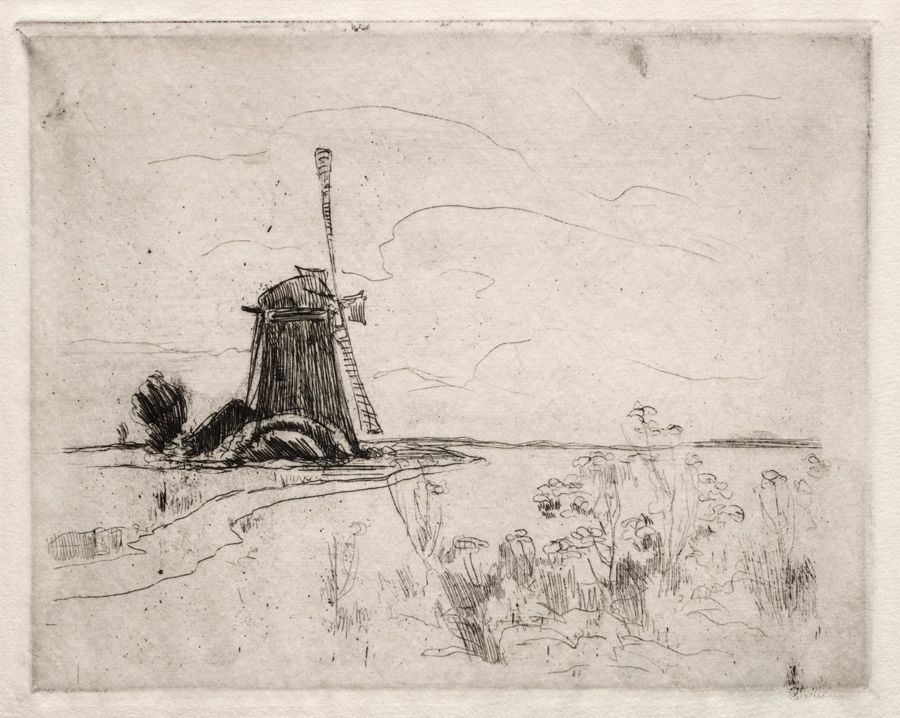 Młyn i chwasty, Holandia. autorstwa John Henry Twachtman
