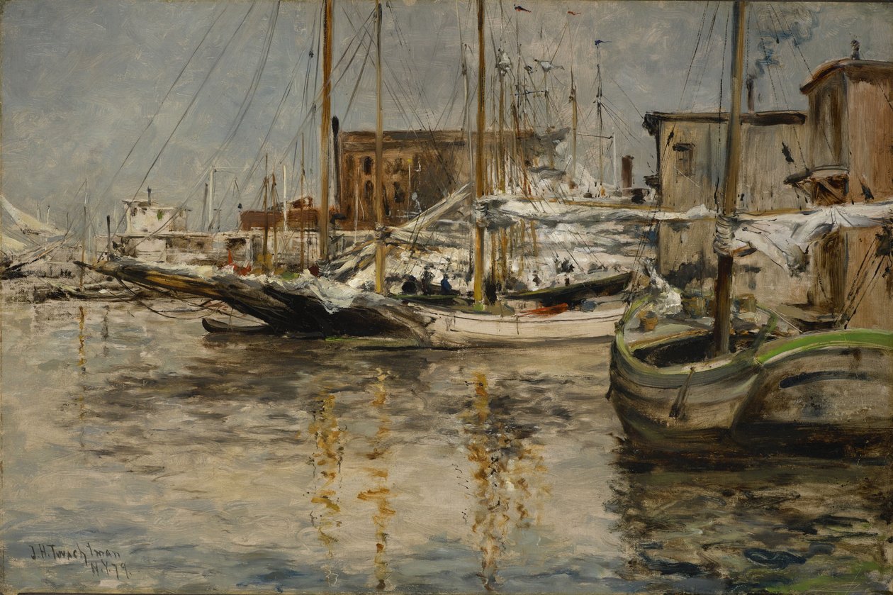 Łodzie do połowu ostryg, North River autorstwa John Henry Twachtman