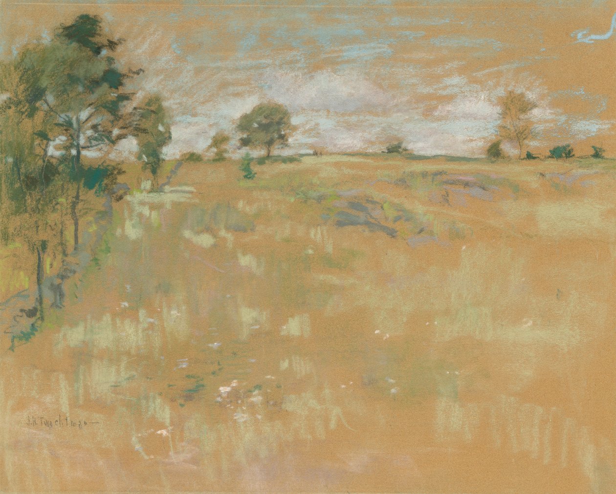 Pastwiska, Greenwich, Connecticut, ok. godz. 1890-1900. autorstwa John Henry Twachtman