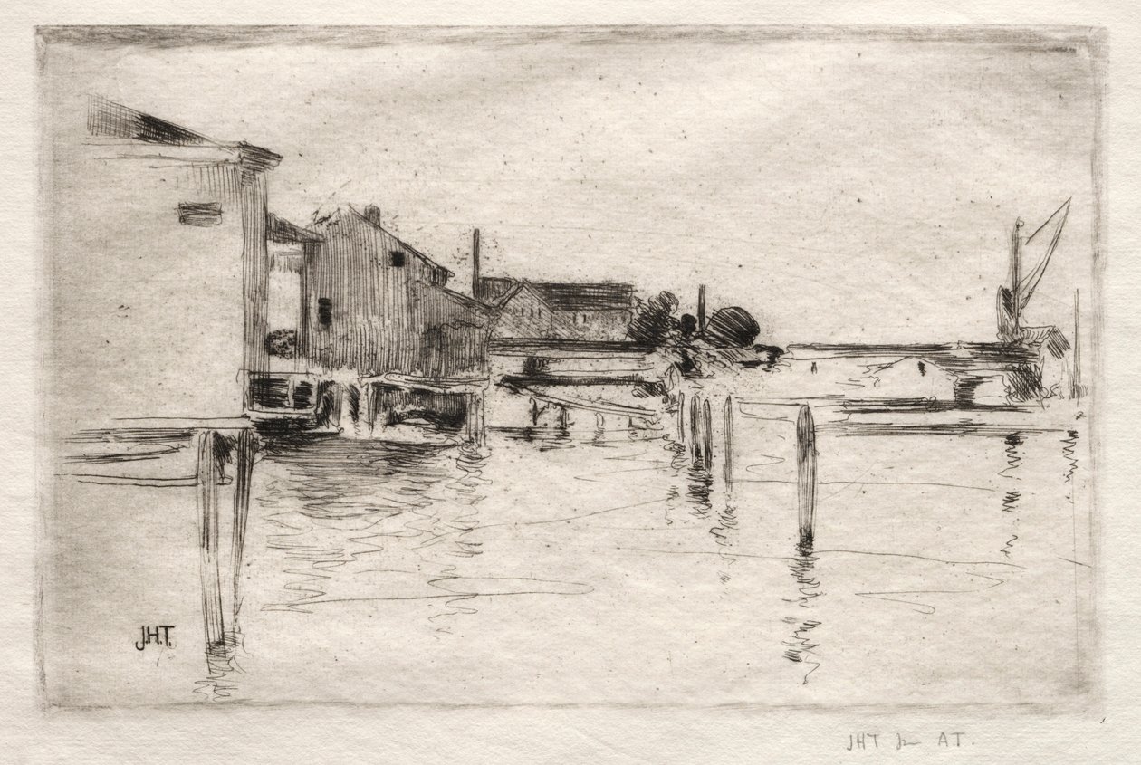 The Dock, Bridgeport, Connecticut autorstwa John Henry Twachtman