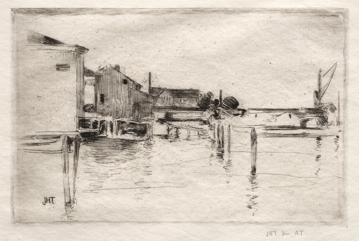 Dok, Bridgeport, Connecticut. autorstwa John Henry Twachtman