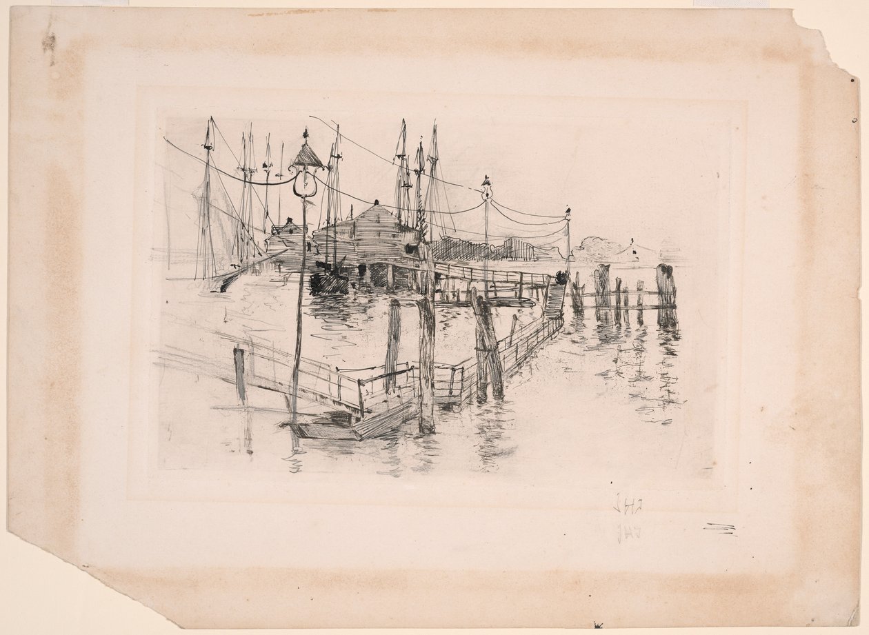 The Old Toll House w Bridgeport (duży talerz) autorstwa John Henry Twachtman