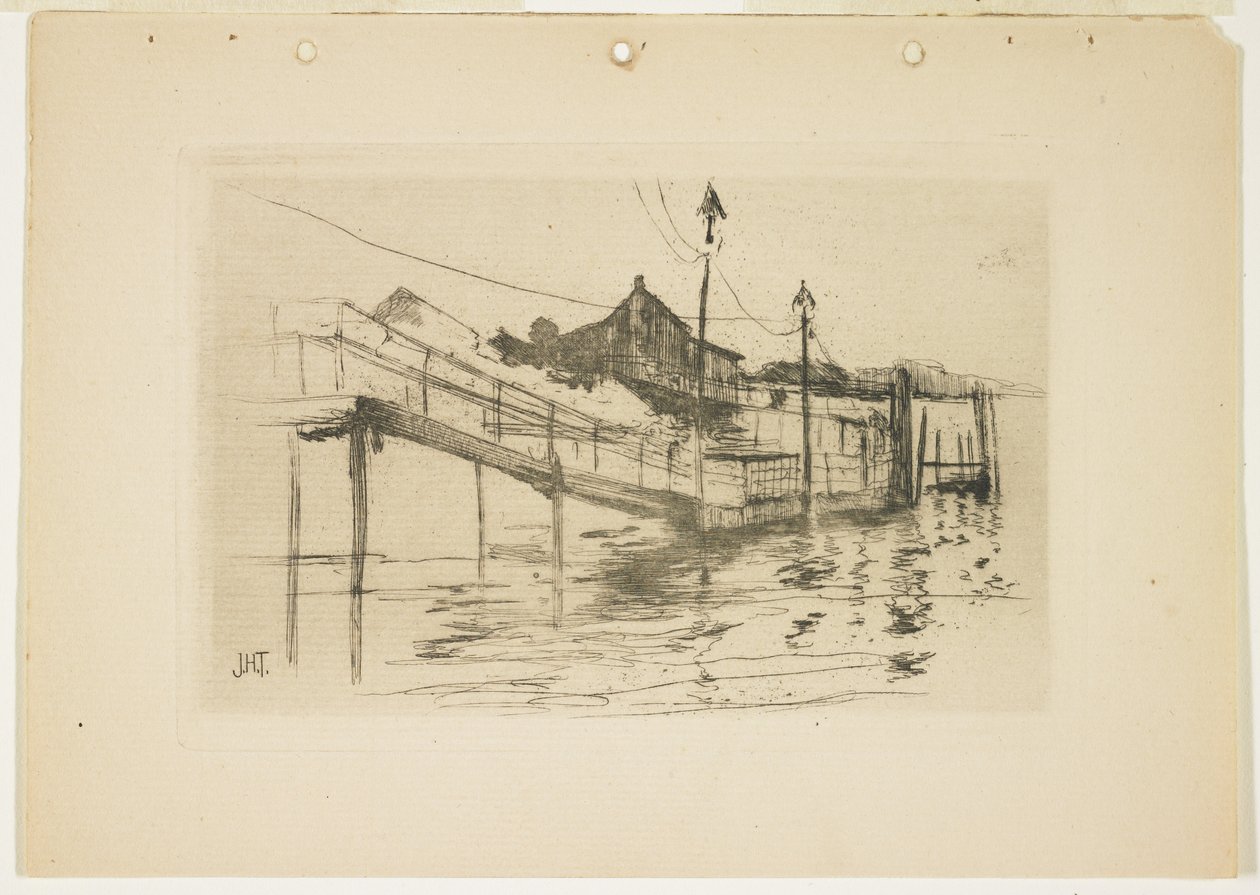 The Old Toll House at Bridgeport (mały talerz), 1888-1889 autorstwa John Henry Twachtman