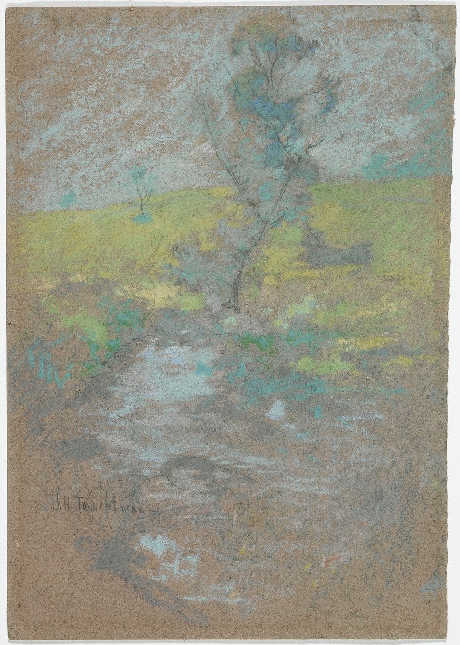 Strumień (ołówek pastelowo-grafitowy na papierze) autorstwa John Henry Twachtman